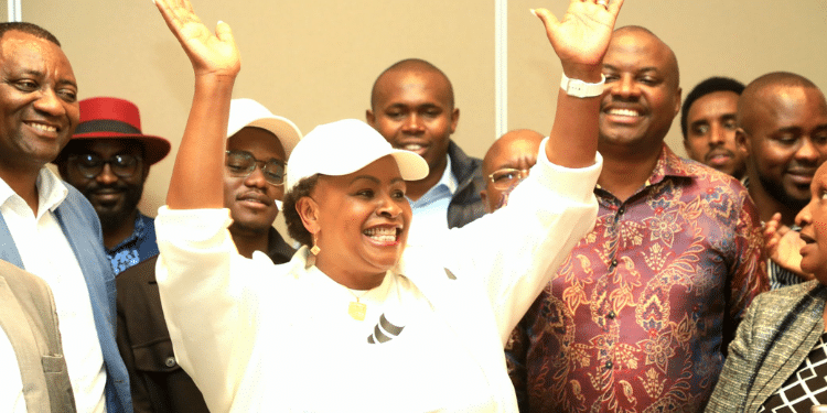 Machakos Governor Wavinya Ndeti addressing the press after her return from a trp abroad on September 16, 2024. photo/ Wavinya Ndeti