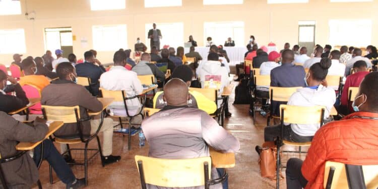 Enable Youth program training Youths on poultry and vegetable value chains. Photo/ Kenya School of Agriculture/X