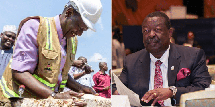 Photo collage of President William Ruto laying foundation for Matuga Affordable Housing project in Kwale Town. Dr. Musalia Mudavadi, the Prime Cabinet Secretary and Cabinet Secretary for Foreign and Diaspora Affairs. PHOTO: PCS/OPCS