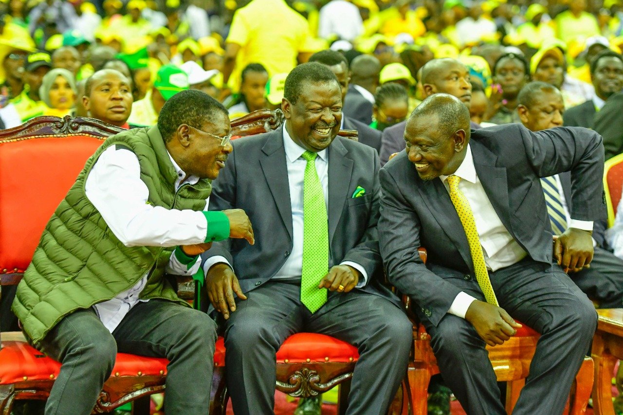 President William Ruto with National Assembly Speaker Moses Wetangula and Prime Cabinet Secretary Musalia Mudavadi. PHOTO/PCS.