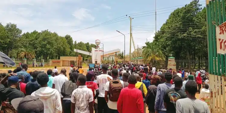 Moi University students during a past lecturers' strike. Photo/ Citizen Digital