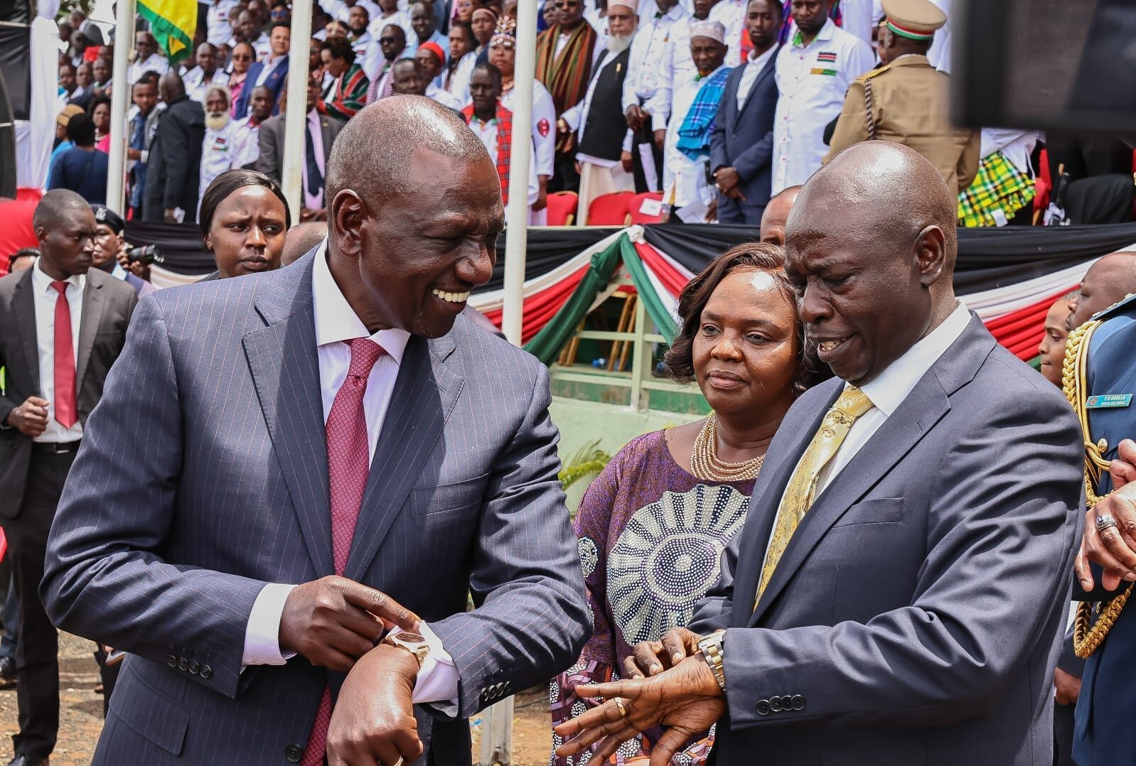 President William Ruto and DP Rigathi Gachagua during Mashujaa Day Celebrations October 20, 2023. PHOTO/PCS.