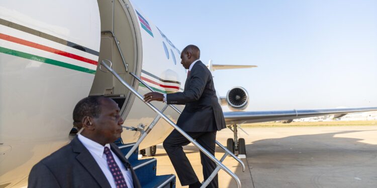 Ruto boarding a plane, Visa Openness 