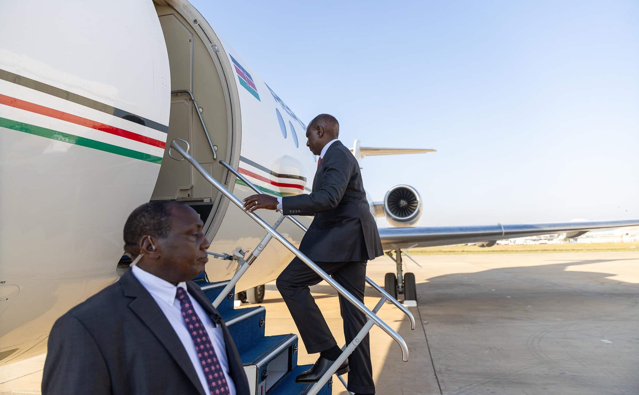 Ruto boarding a plane, Visa Openness 