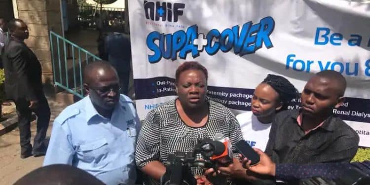 NHIF. Workers at NHIF speak to journalists.Workers at NHIF speak to journalists.Workers at NHIF speak to journalists.Workers at NHIF speak to journalists.Workers at NHIF speak to journalists.
