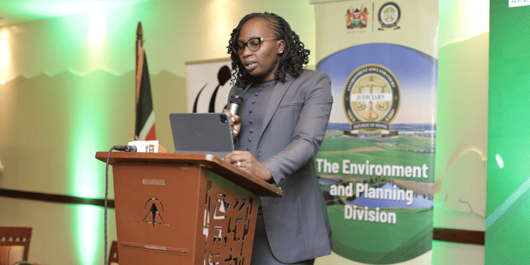 The LSK President Faith Adhiambo during a past event. Photo/Faith X