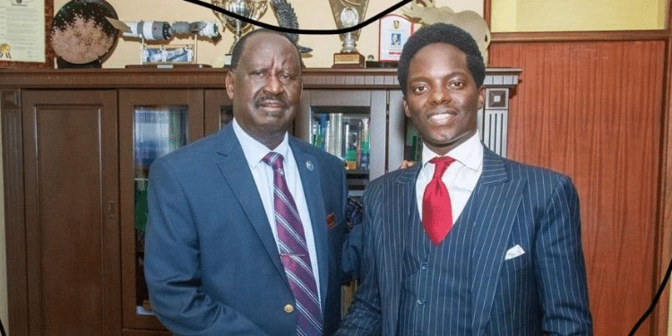 Azimio leader Raila Odinga with Kasmuel McOure.