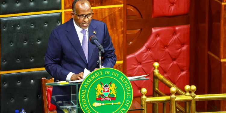 CS Aden Duale at the National Assembly's planery sitting to respond to legislators' questions of various aspects on environmental management. Photo/Ministry of Environment