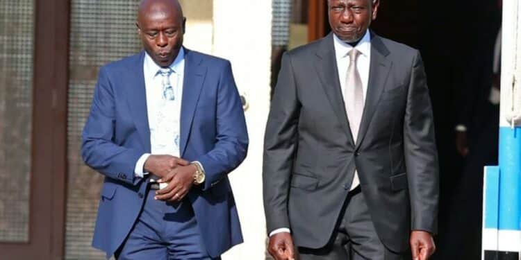 President William Ruto and former deputy Rigathi Gachagua. photo/ PCS