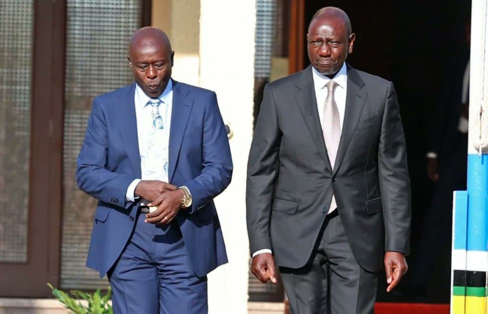 President William Ruto and former deputy Rigathi Gachagua. photo/ PCS