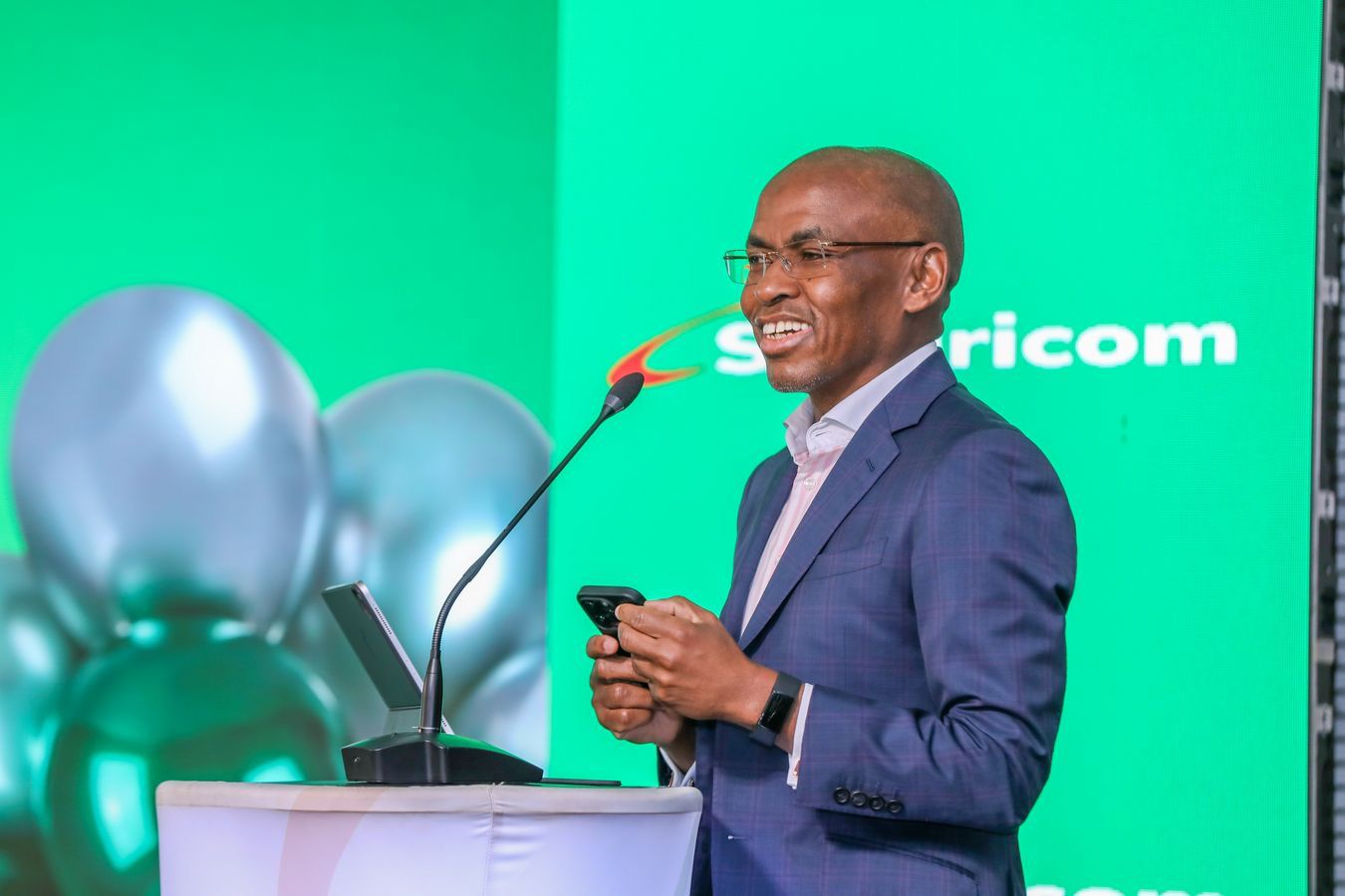 Safaricom CEO Peter Ndegwa during an event to celebrate Safaricom’s 24th birthday on October 23, 2024. PHOTO/ Safaricom.