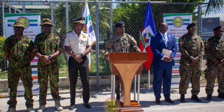 MSS Deputy Force Commander, Col. Kevron Henry, while to receiving the Bahamas,