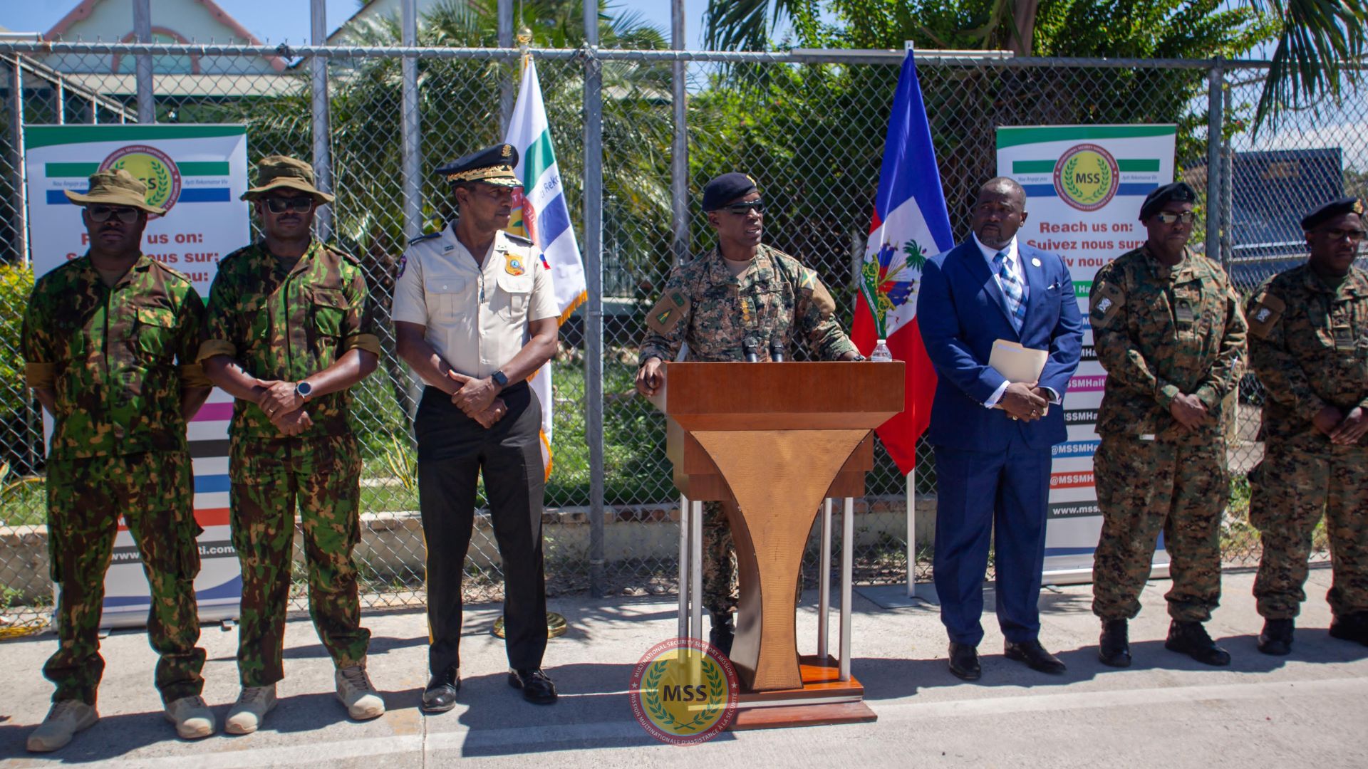 MSS Deputy Force Commander, Col. Kevron Henry, while to receiving the Bahamas,