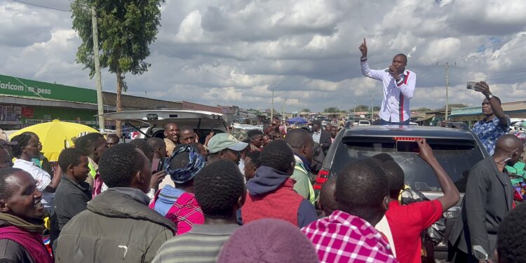 Morara Kebaso Speaking During A Rally At Ololulunga In Narok On Saturday, October 19, 2024.