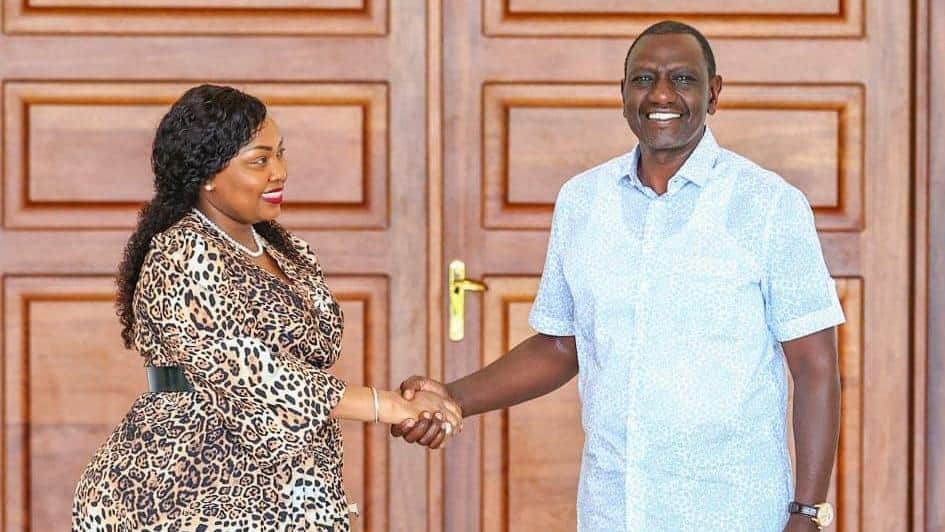Former Nominated Senator Millicent Omanga with President William Ruto at State House, Nairobi. PHOTO/Millicent Omanga X.