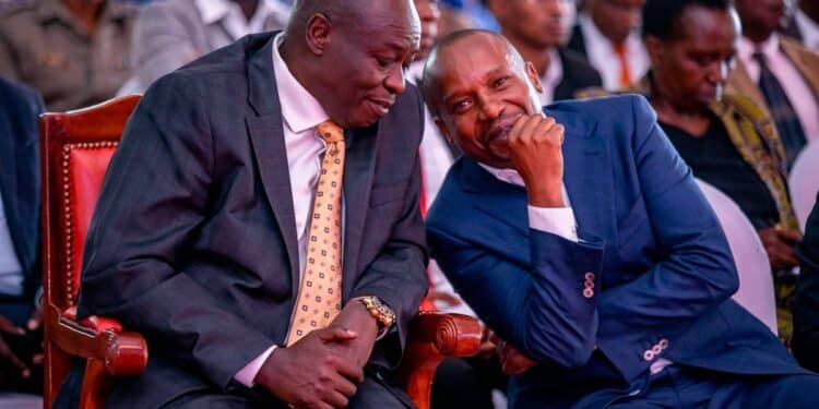 Deputy President elect Kithure Kindiki and Rigathi Gachagua at a past event.