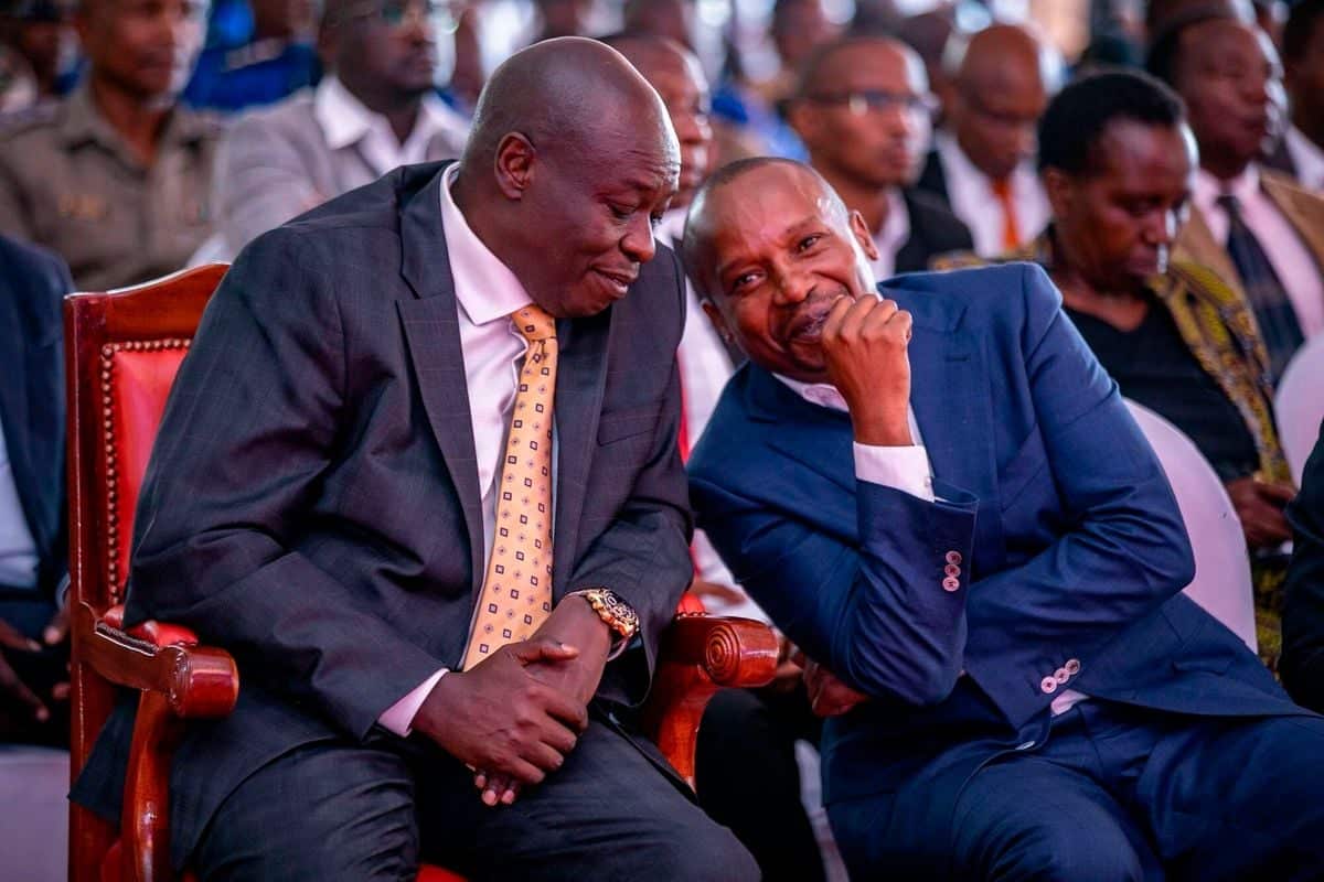 Deputy President elect Kithure Kindiki and Rigathi Gachagua at a past event.