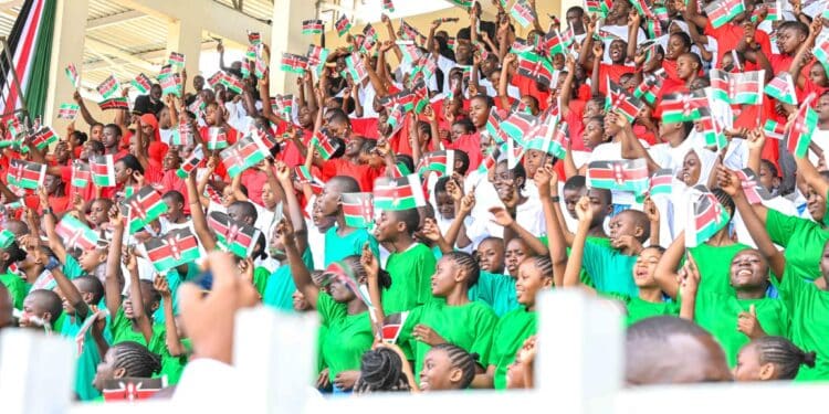 President William Ruto with National heroes and heroines during Mashujaa Day 2024 celebrations in Kwale 2024. PHOTO/PCS.