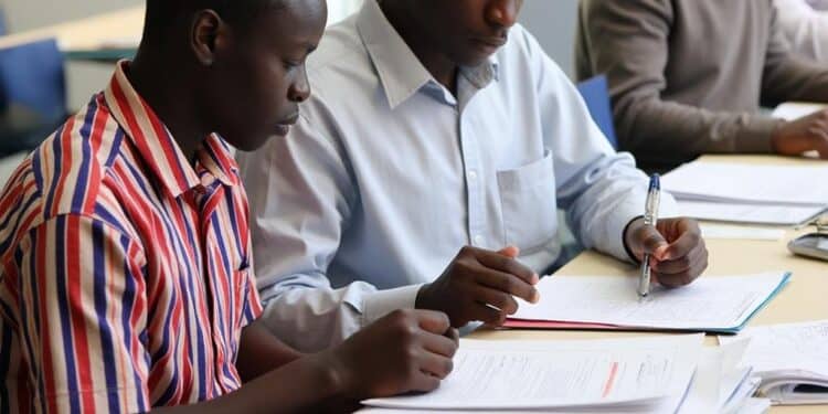 Illustration of people signing documents
