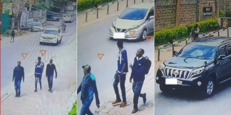 creengrabs of the individuals allegedly involved in the abduction, and a car suspected to have been used October 18. Photo/ BOLD