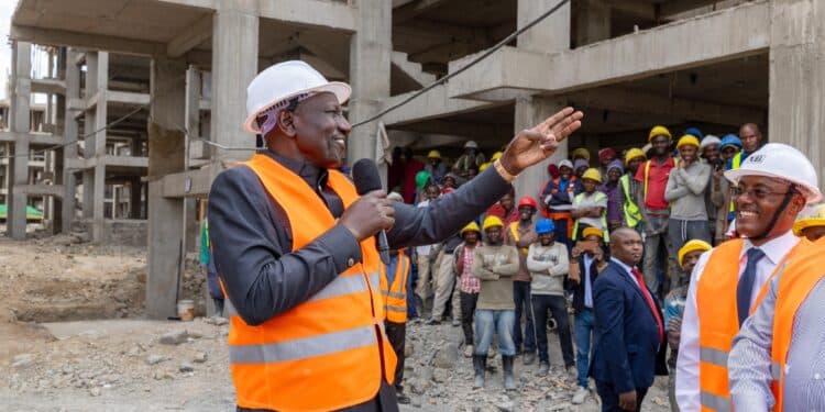President William Ruto Inspecting Ongoing Affordable Housing Project. Photo/Pcs.