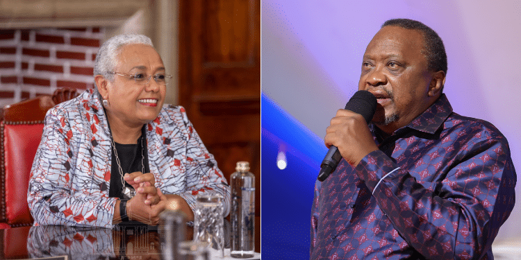 A collage of Kenya's fourth President Uhuru Kenyatta and former First Lady Margaret Kenyatta. photos. Office of the 4th president/ State House