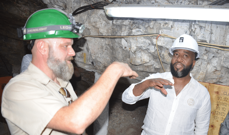 Mining CS Ali Hassan Joho during a visit to a quarry in Kenya. PHOTO/The Star.