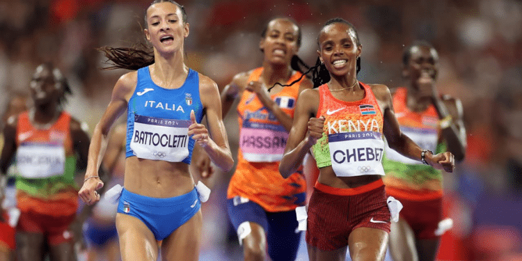 Govt Unveils Million Rewards Kenyan Athletes Will Receive & Image of Beatrice Chebet Kenya's second Gold at the Paris Olympics in the 10000M and other athletes. Photo/CS Kipchumba