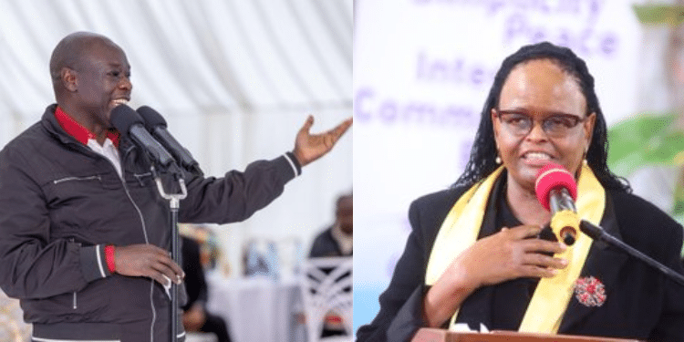 A photo collage of Former President Rigathi Gachagua and the Chief Justice Martha Koome. Photo: Koome/Gachagua X accounts