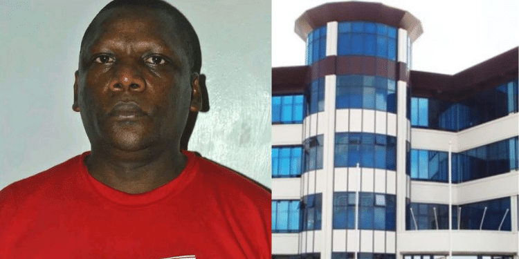 A photo collage of Joseph Katana former Standard employee and the Standard Media Group premises along Mombasa Road. PHOTO/The Standard/Victor Mulama