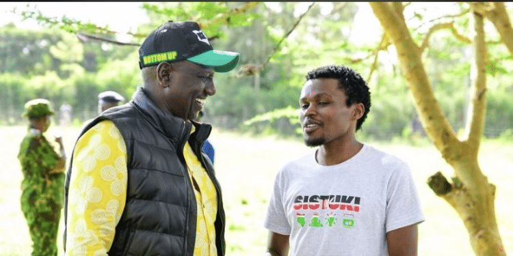 Chipukeezy with President William Ruto during a past event. Photo/Chipukeezy X account