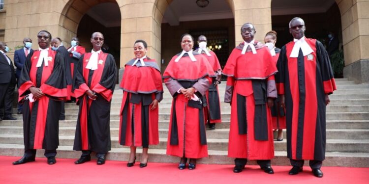 Photo of Chief Justice Martha Koome with the Supreme Court judges. PHOTO/ Judiciary.Photo of Chief Justice Martha Koome with the Supreme Court judges. PHOTO/ Judiciary.