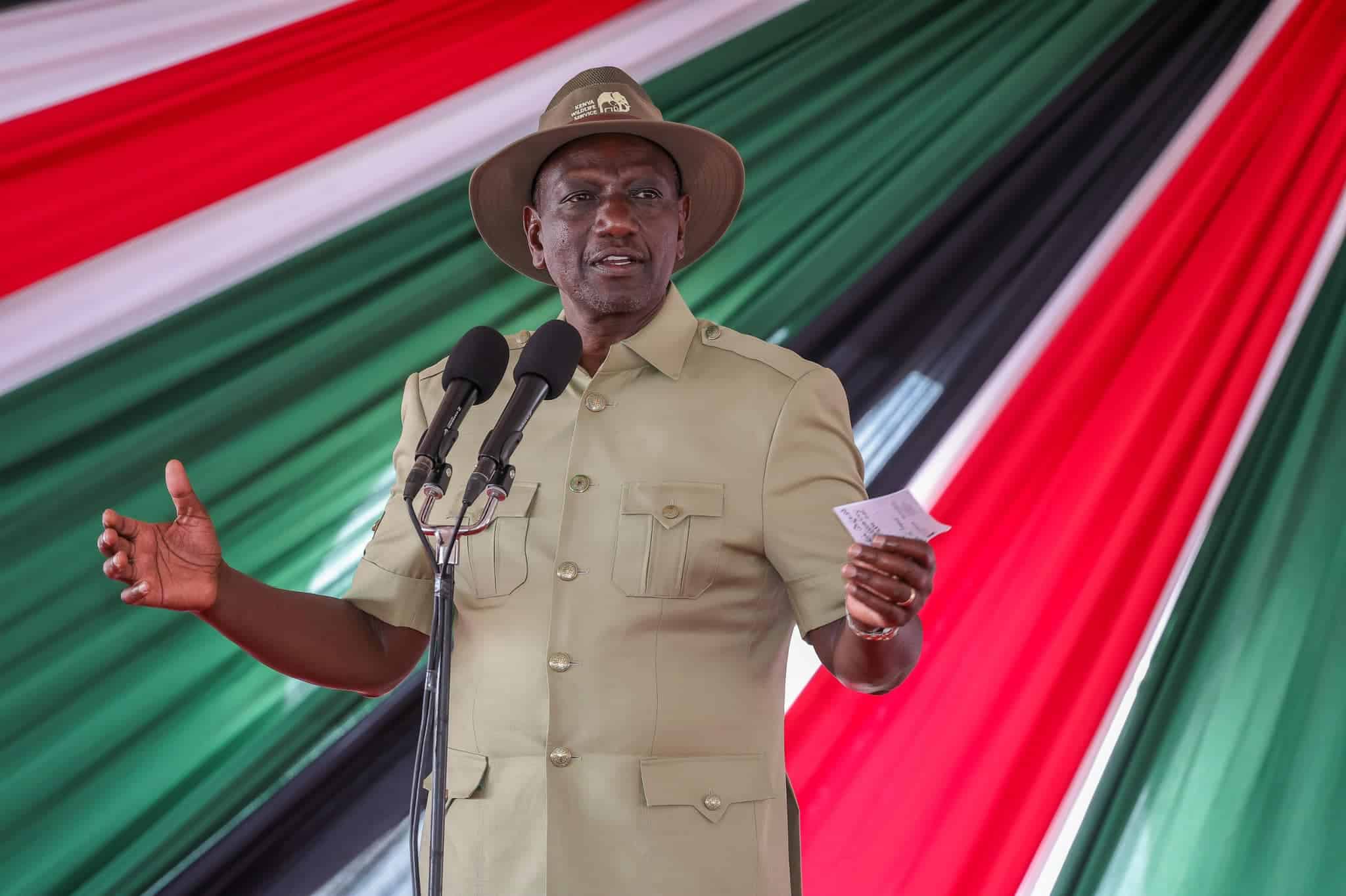 President William Ruto speaking during the celebrations of the Ol Pejeta Conservancy, Laikipia County on November 9, 2024. PHOTO/PCS. Refugees, refugees