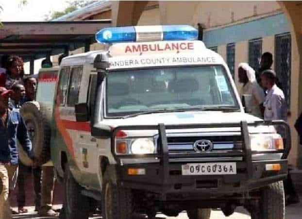 A photo of Mandera County Ambulance. PHOTO/ Mandera News Forum.