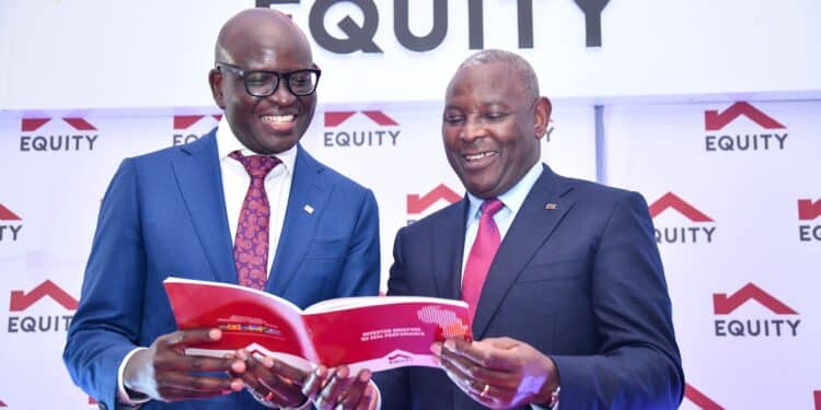 Equity Bank Group Managing Director & CEO Dr. James Mwangi and Moses Nyabanda, Managing Director, Equity Bank Kenya.