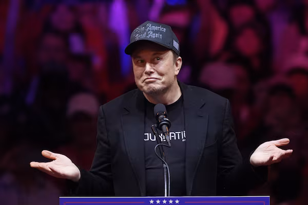 Starlink, Elon Musk speaks before Republican presidential nominee former President Donald Trump at a campaign rally at Madison Square Garden, on Oct. 27, in New York. Evan Vucci/The Associated Press