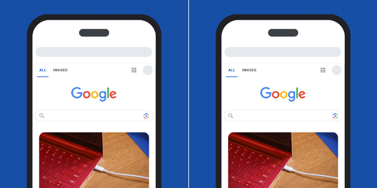 Image of an Android phone with google search engine. Photo: Google