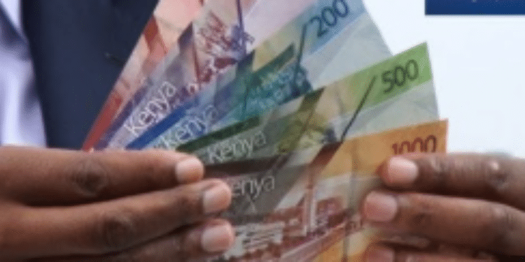 A display of Kenyan notes. Photo: Screengrab/NTV