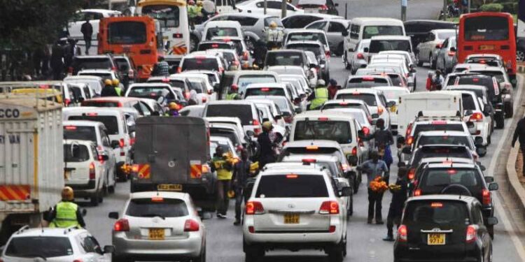 DCI, Traffic jam in Nairobi. PHOTO/Courtesy. Mudavadi. NTSA
