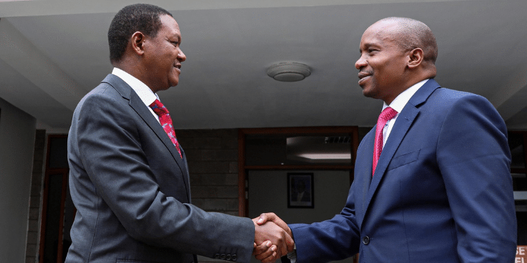Deputy President Prof. Kithure Kindiki with Dr. Alfred Mutua, Cabinet Secretary for Labour and Social Protection . PHOTO/Kithure Kindiki X accountDeputy President Prof. Kithure Kindiki with Dr. Alfred Mutua, Cabinet Secretary for Labour and Social Protection . PHOTO/Kithure Kindiki X accountDeputy President Prof. Kithure Kindiki with Dr. Alfred Mutua, Cabinet Secretary for Labour and Social Protection . PHOTO/Kithure Kindiki X account