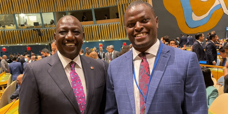 President William Ruto poses for a photo with Kiharu MP Ndindi Nyoro during UNGA in New York in September 2022. PHOTO/ PCS.President William Ruto poses for a photo with Kiharu MP Ndindi Nyoro during UNGA in New York in September 2022. PHOTO/ PCS.