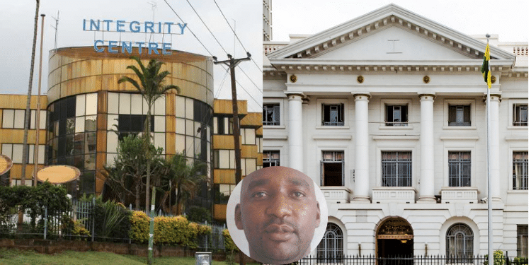 A photo collage of Integrity Centre that hosts EACC offices, City Hall that hosts Nairobi County Offices and Wilson Nahashon Kanani. PHOTO/EACC/ Nairobi County. EACC
