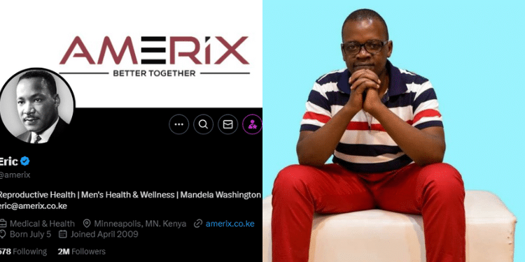 A photo collage of Eric Amunga alias Amerix and a screenshot of his X platform. PHOTO/Amerix.A photo collage of Eric Amunga alias Amerix and a screenshot of his X platform. PHOTO/Amerix.