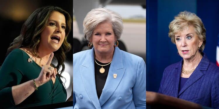 From left: Elise Stefanik, Susie Wiles and Linda McMahon. PHOTO/ AP Photo-Paul Sancya/ AP-Alex Brandon/WashingtonPost. Trump, Trump