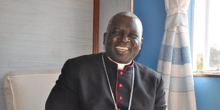 Archbishop Philip Anyolo speaking during a follow-up meeting for Kenyan farmers at JW Marriott, Nairobi on June 20, 2024. PHOTO/ADN.