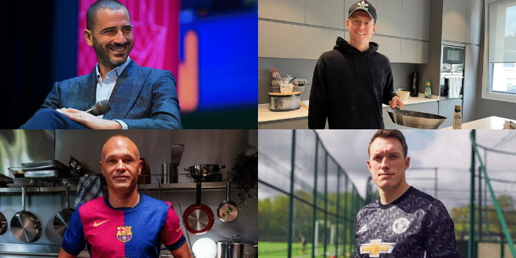Football legends, From top left Leonardo Bonucci, Toni Kroos, Andres Iniesta and Phil Jones. PHOTO/ Bonucci FB, Kroos FB, Iniesta FB & Jones FB. Football Legends