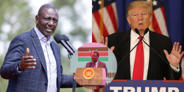 A photo collage of U.S. President-Elect Donald Trump,President William Ruto and PCS Musalia Mudavadi. PHOTO/ TRUMP | $47 X/PCS.