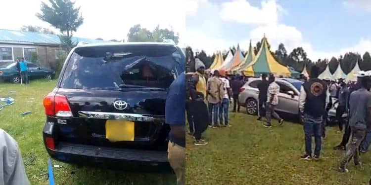 Screengrabs of Gachagua's convoy attacked in Limuru.Screengrabs of Gachagua's convoy attacked in Limuru.Screengrabs of Gachagua's convoy attacked in Limuru.
