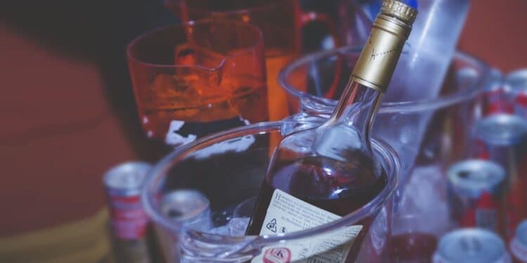 A photo of alcohol served at a restaurant.