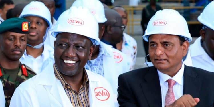 President William Ruto Devki Chairman Narendra Guru at a past function. Photo/ NTV
